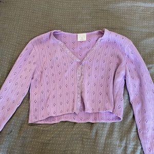 Purple cardigan